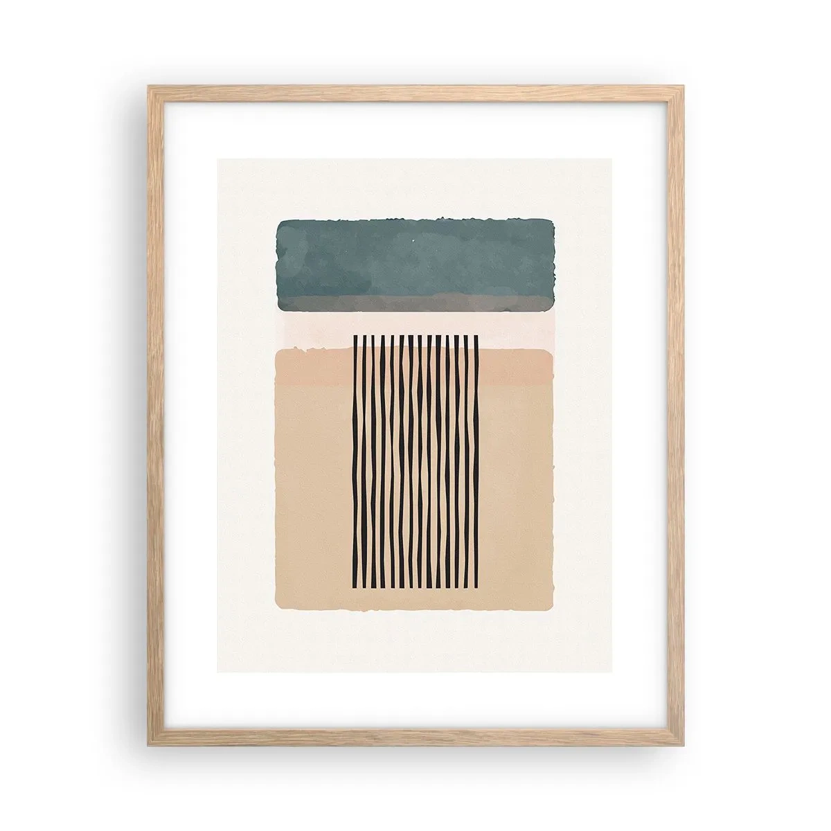 Plakat i ramme af lyst egetræ - Alt er i god stand - 40x50 cm