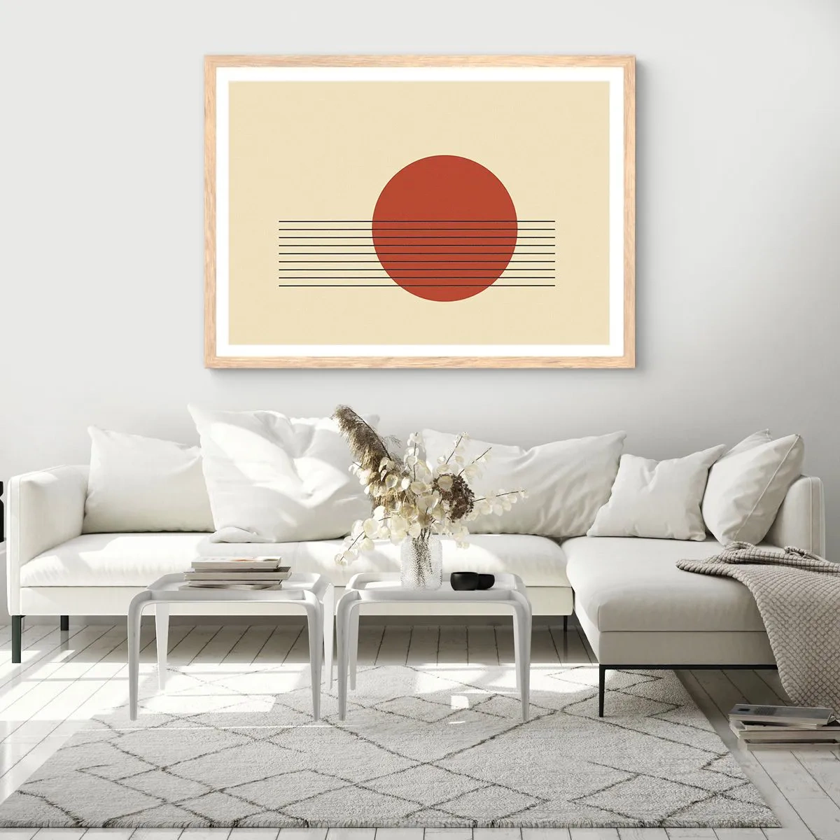 Plakat i ramme af lyst egetræ - Og så videre - 40x30 cm