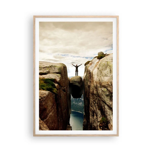 Plakat i ramme af lyst egetræ - Hvordan har jeg det! - 70x100 cm