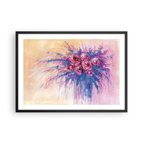 Plakat i sort ramme - Rose springvand - 70x50 cm