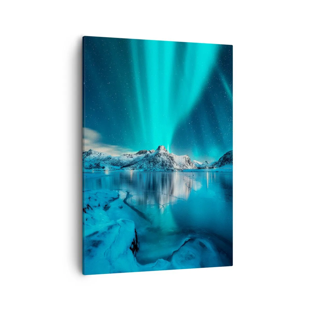 Lærredstryk - Billede på lærred - Nat med lys - 50x70 cm