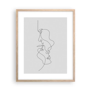 Plakat i ramme af lyst egetræ - Gløderne af glubende begær - 40x50 cm