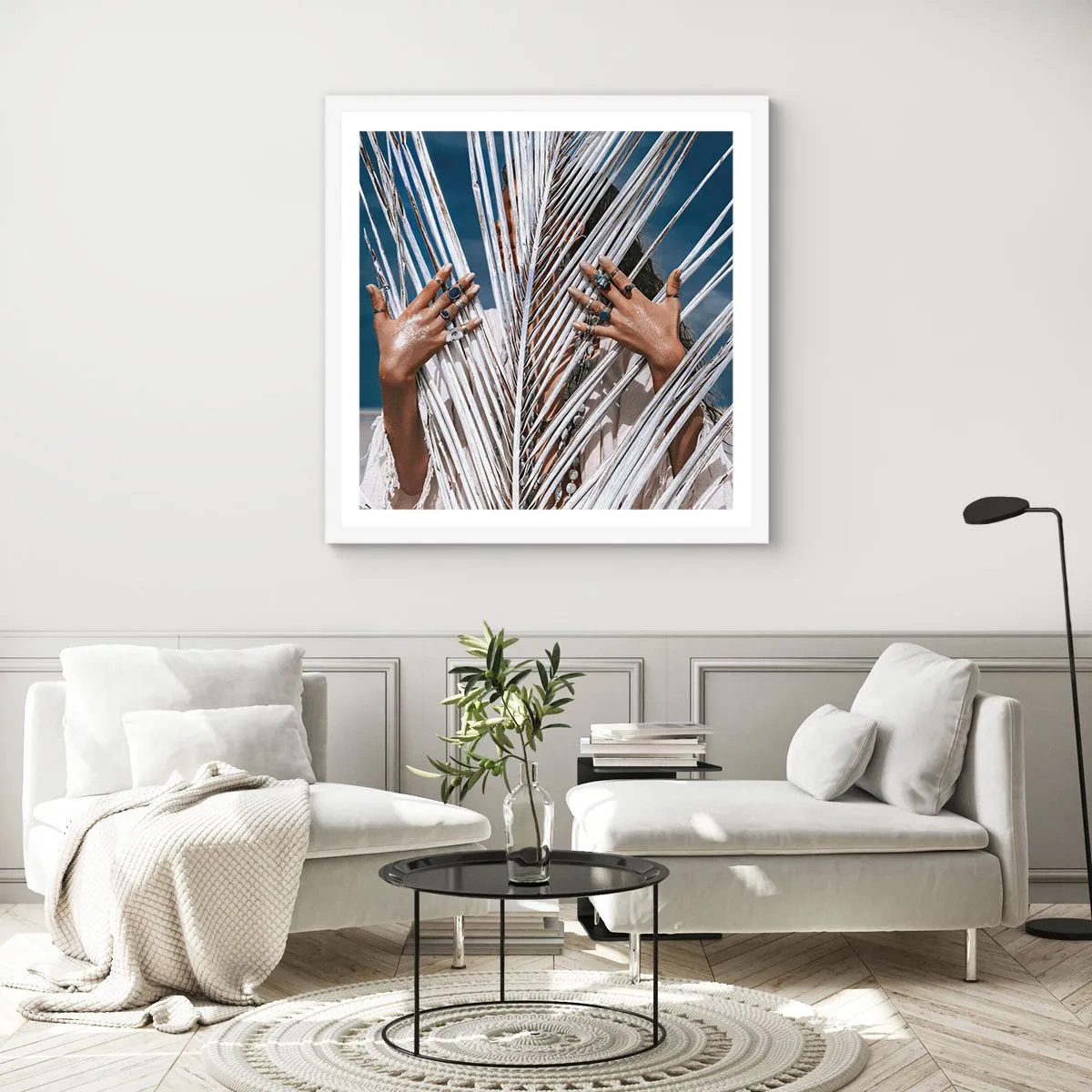 Plakat i hvid ramme - Shamanens kæreste? - 40x40 cm