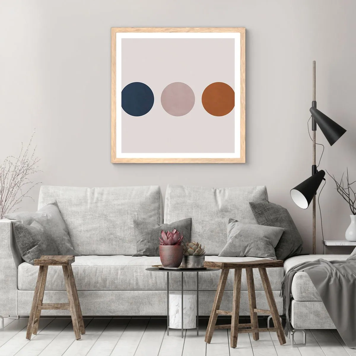 Plakat i ramme af lyst egetræ - Et symbol på perfektion - 60x60 cm