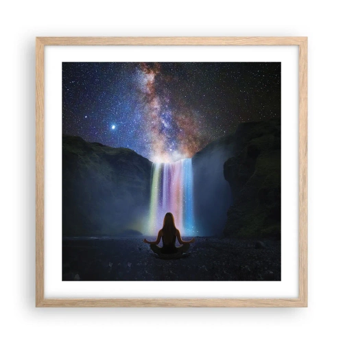 Plakat i ramme af lyst egetræ - Absolut harmoni - 50x50 cm