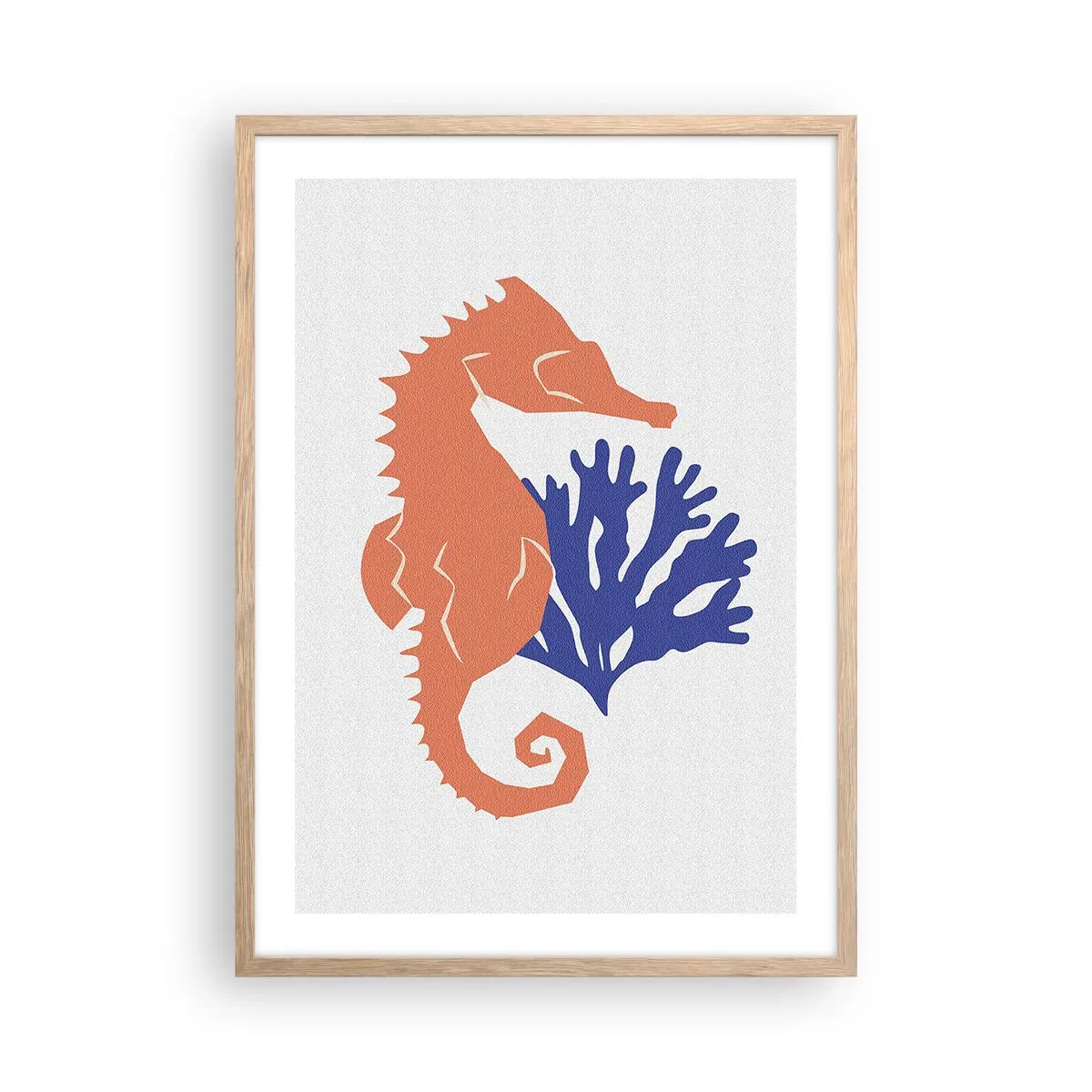 Plakat i ramme af lyst egetræ - På en eng under vandet - 50x70 cm