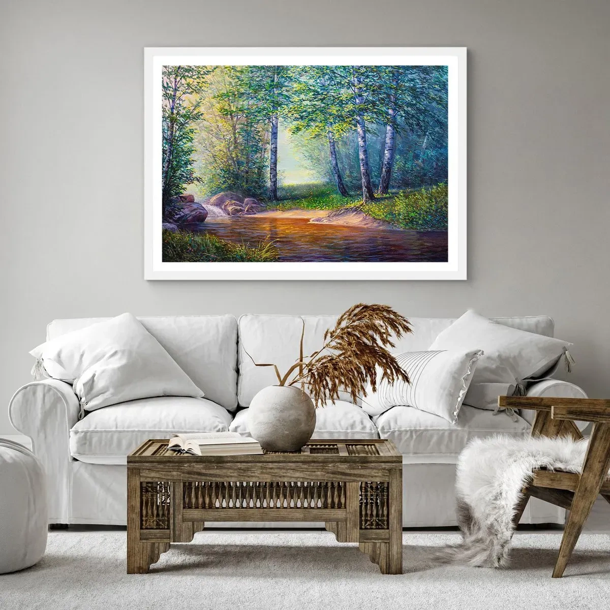 Plakat i hvid ramme - Idylliske omgivelser - 91x61 cm