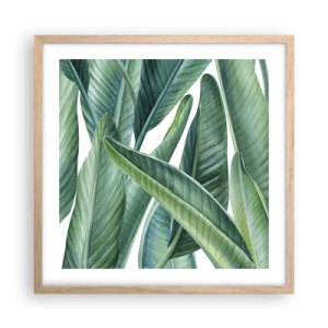 Plakat i ramme af lyst egetræ - Det grønne i sig selv - 50x50 cm