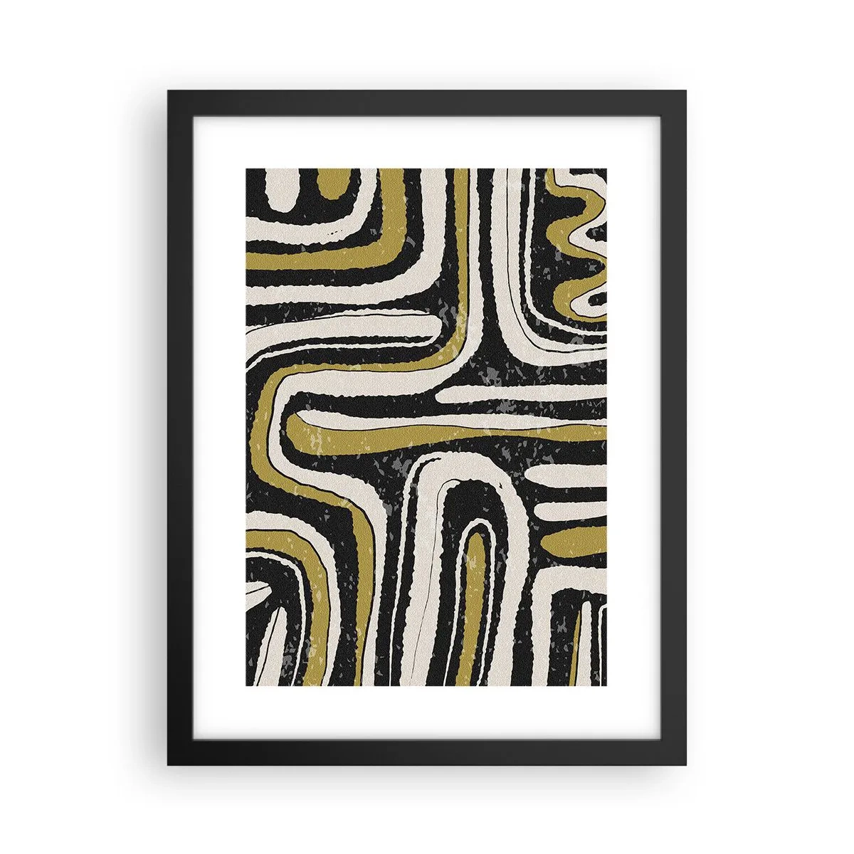 Plakat i sort ramme - Komposition: stier og gyder - 30x40 cm