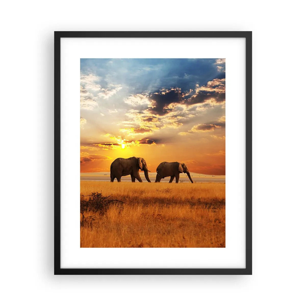 Plakat i sort ramme - Familievandring - 40x50 cm