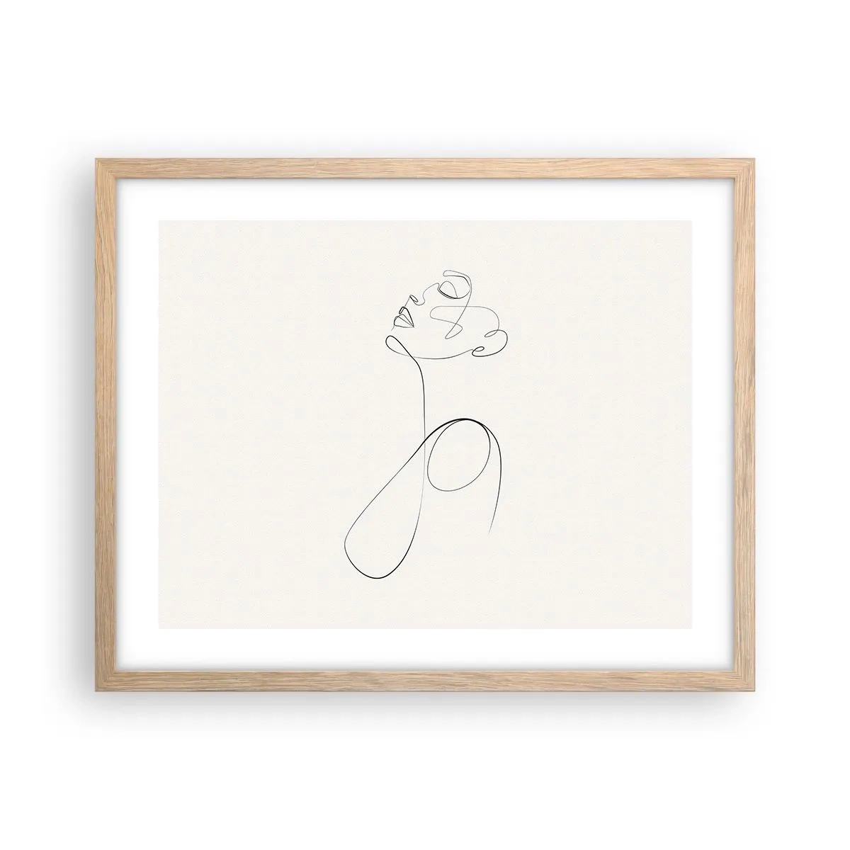 Plakat i ramme af lyst egetræ - Sløjfet i drømme - 50x40 cm