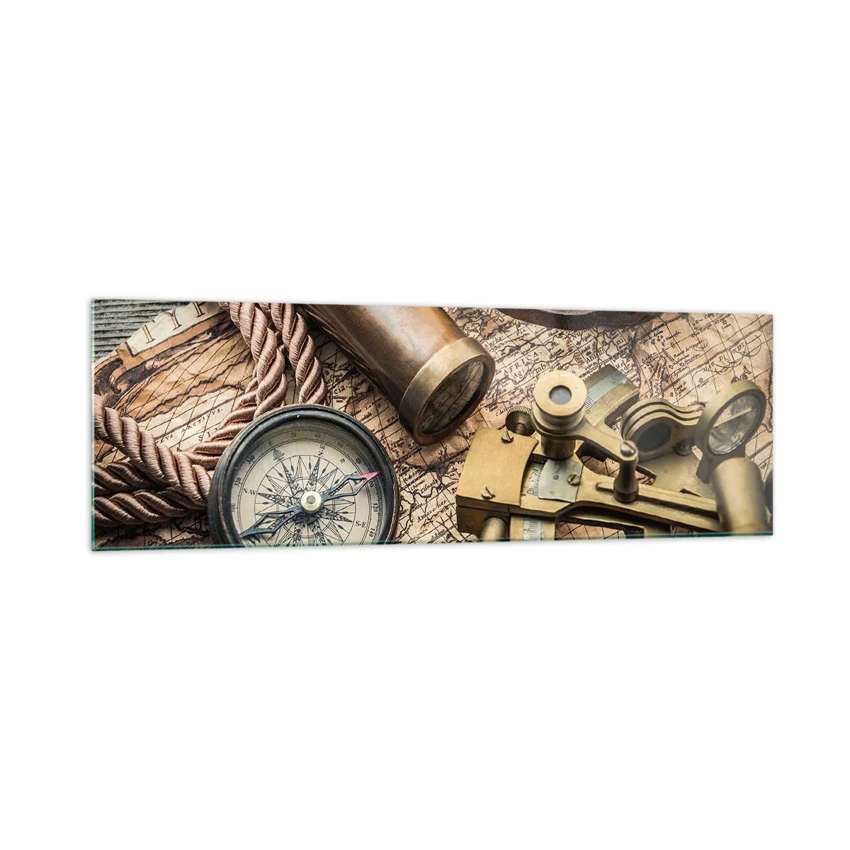 Billede på glas - Fastlægge kursen - 160x50 cm