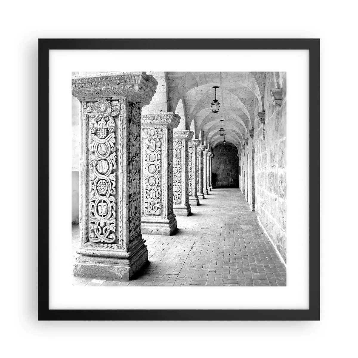 Plakat i sort ramme - Og hvor går det hen...? - 40x40 cm