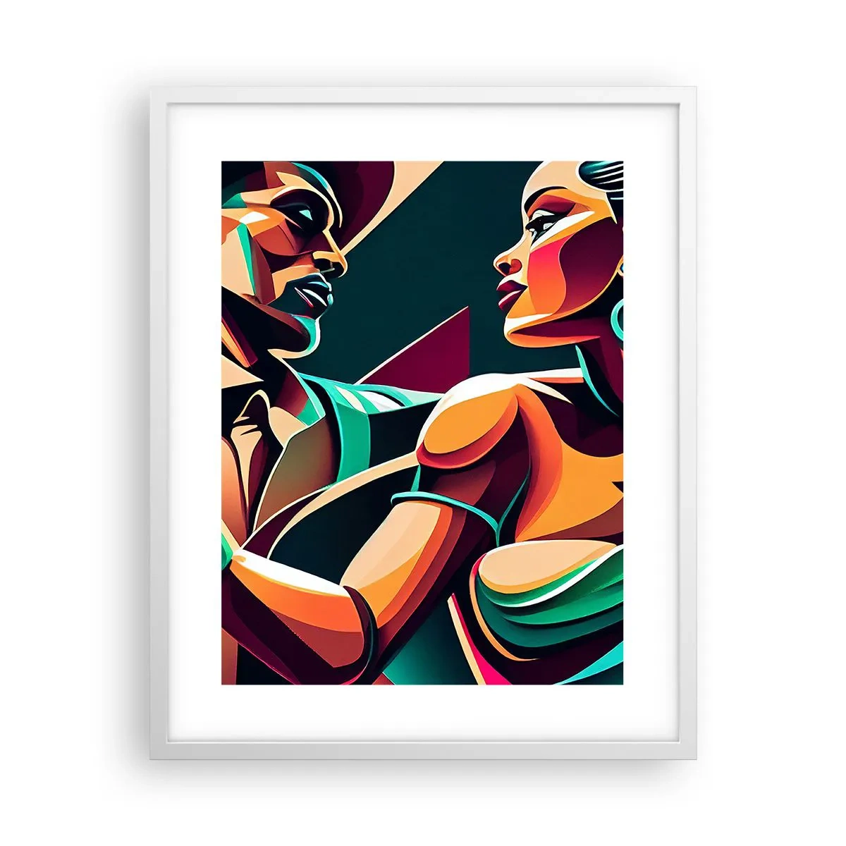 Plakat i hvid ramme - I hjertets rytme - 40x50 cm