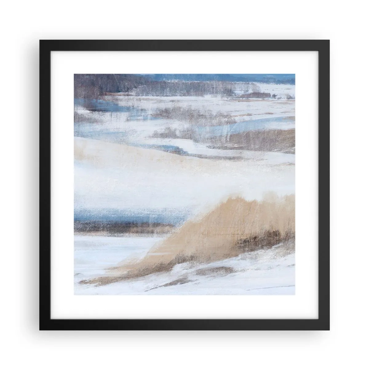 Plakat i sort ramme - Vinterkomposition - 40x40 cm