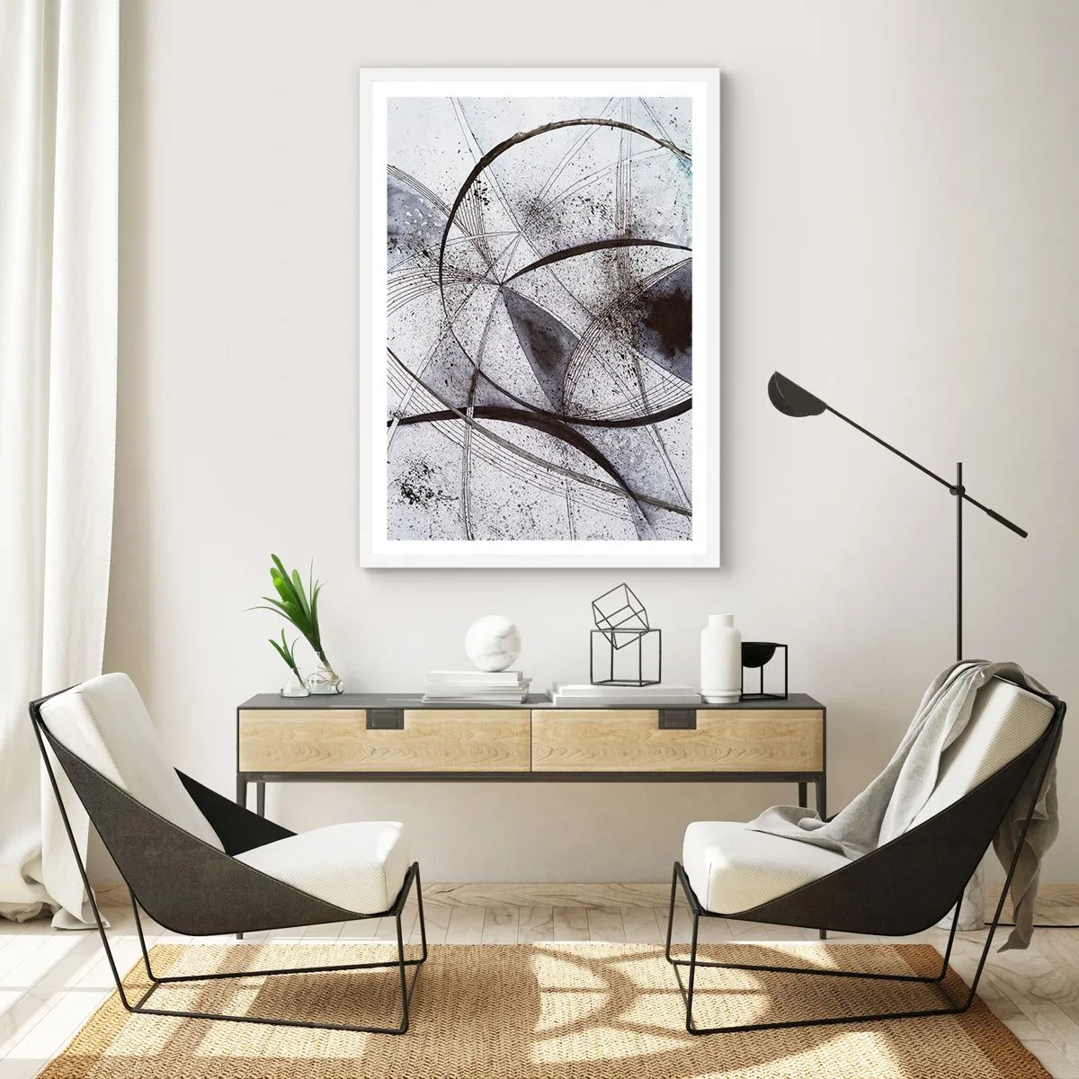 Plakat i hvid ramme - Futuristisk fantasi - 30x40 cm