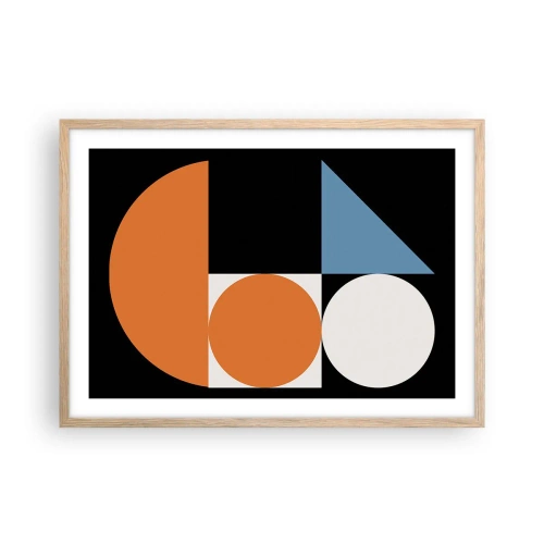 Plakat i ramme af lyst egetræ - System til figurer - 70x50 cm