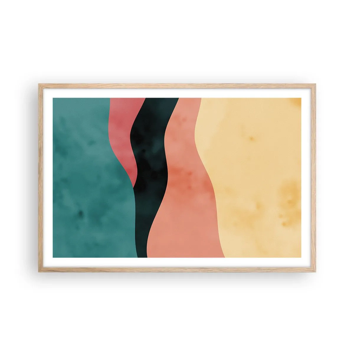 Plakat i ramme af lyst egetræ - Kompatibel manglende overholdelse - 91x61 cm