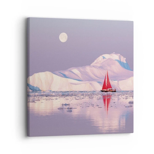 Lærredstryk - Billede på lærred - Sejlets varme, isens kulde - 30x30 cm