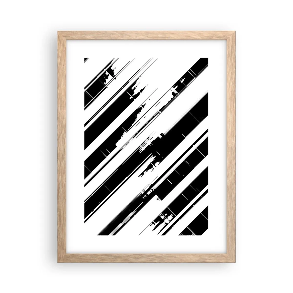 Plakat i ramme af lyst egetræ - Intens og dynamisk komposition - 30x40 cm