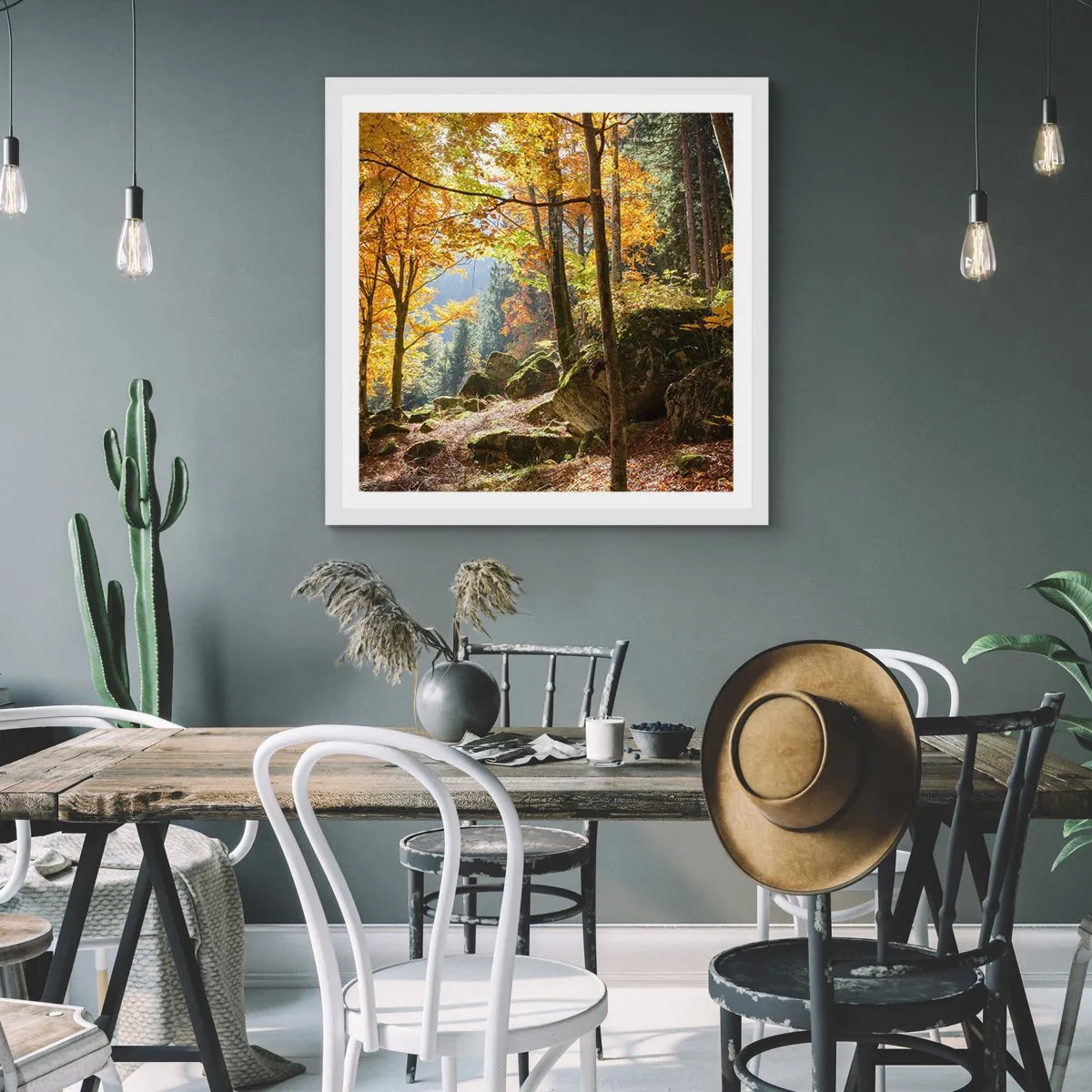 Plakat i hvid ramme - Tid til at slappe af - 30x30 cm