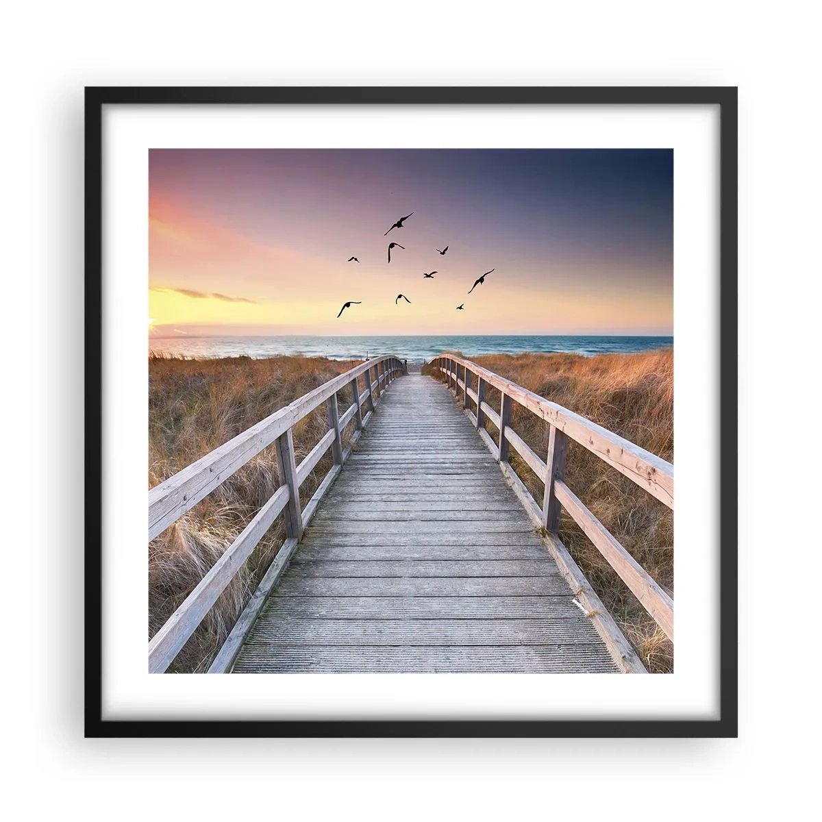 Plakat i sort ramme - Rummet med højder - 50x50 cm