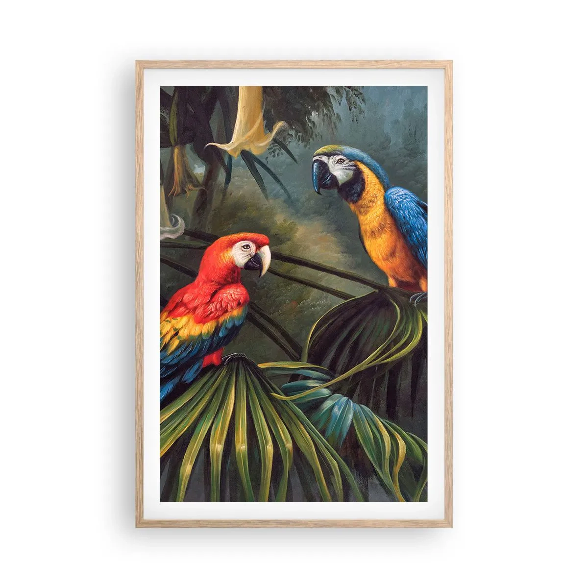 Plakat i ramme af lyst egetræ - Romantik i troperne - 61x91 cm