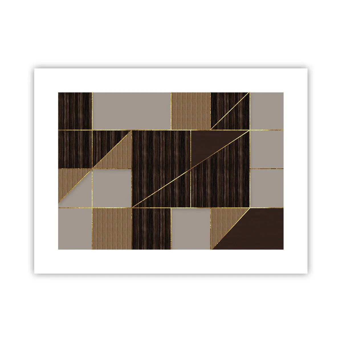 Plakat - En mosaik af brune og gyldne farver - 40x30 cm