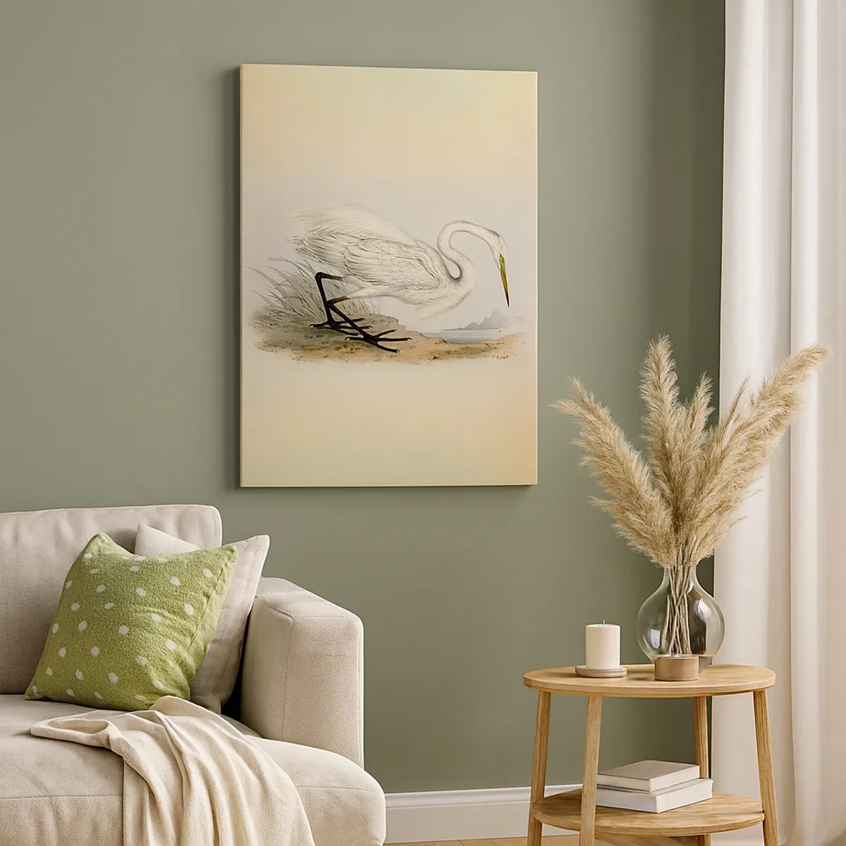 Lærredstryk - Billede på lærred - Dame på sivene - 50x70 cm