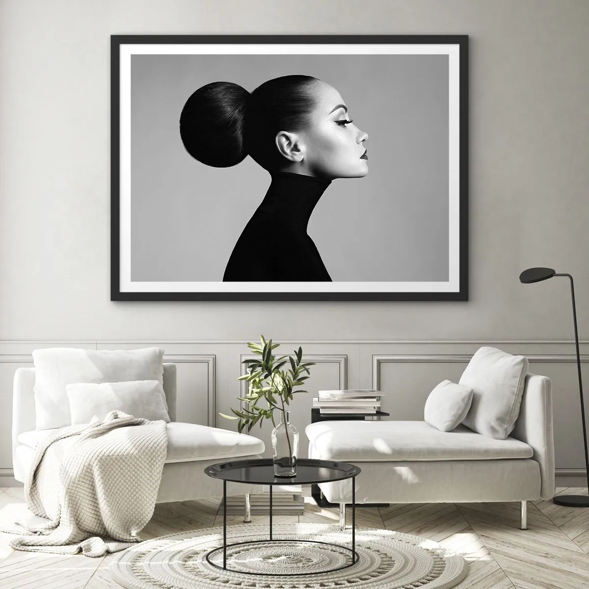 Plakat i sort ramme - Moderne Nefretete - 70x50 cm