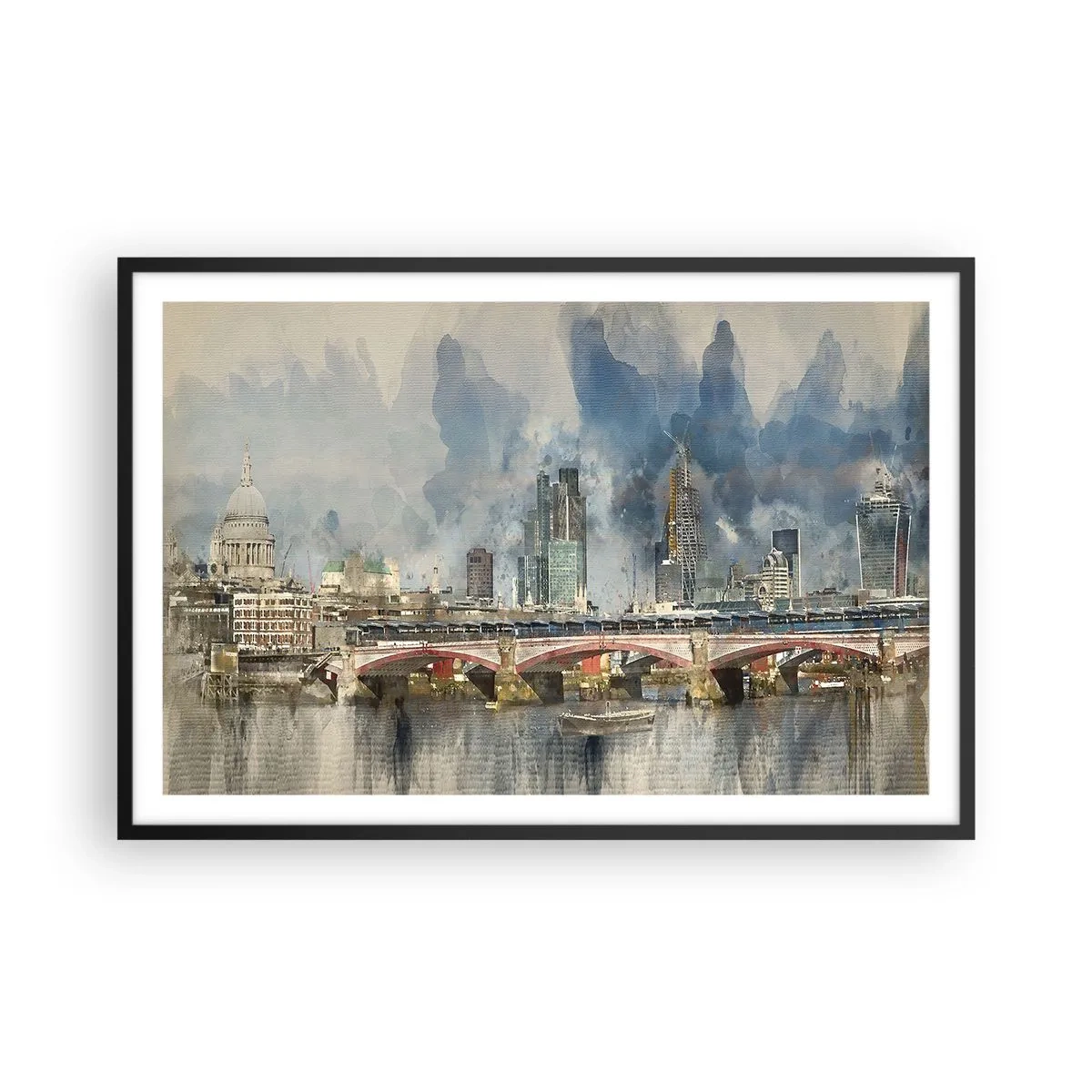Plakat i sort ramme - London i al sin pragt - 91x61 cm