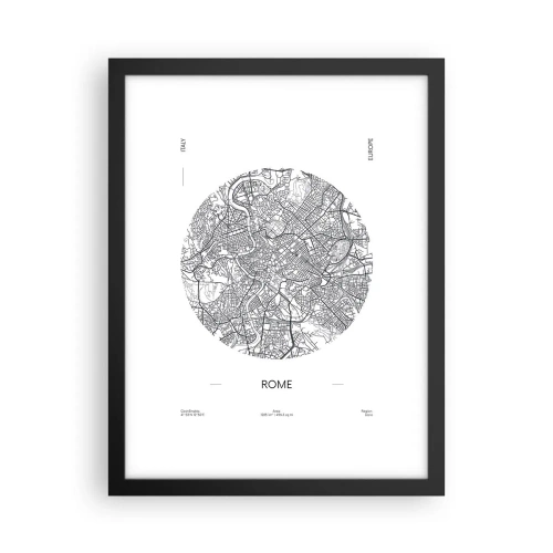 Plakat i sort ramme - Anatomi af Rom - 30x40 cm