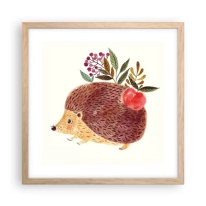 Plakat i ramme af lyst egetræ - Og du kan allerede lide mig - 40x40 cm