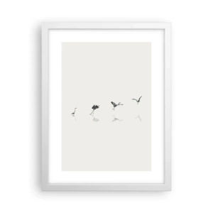 Plakat i hvid ramme - Fire enkle trin - 30x40 cm