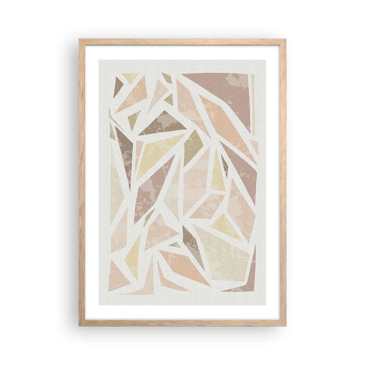 Plakat i ramme af lyst egetræ - Komposition af farvet glas - 50x70 cm