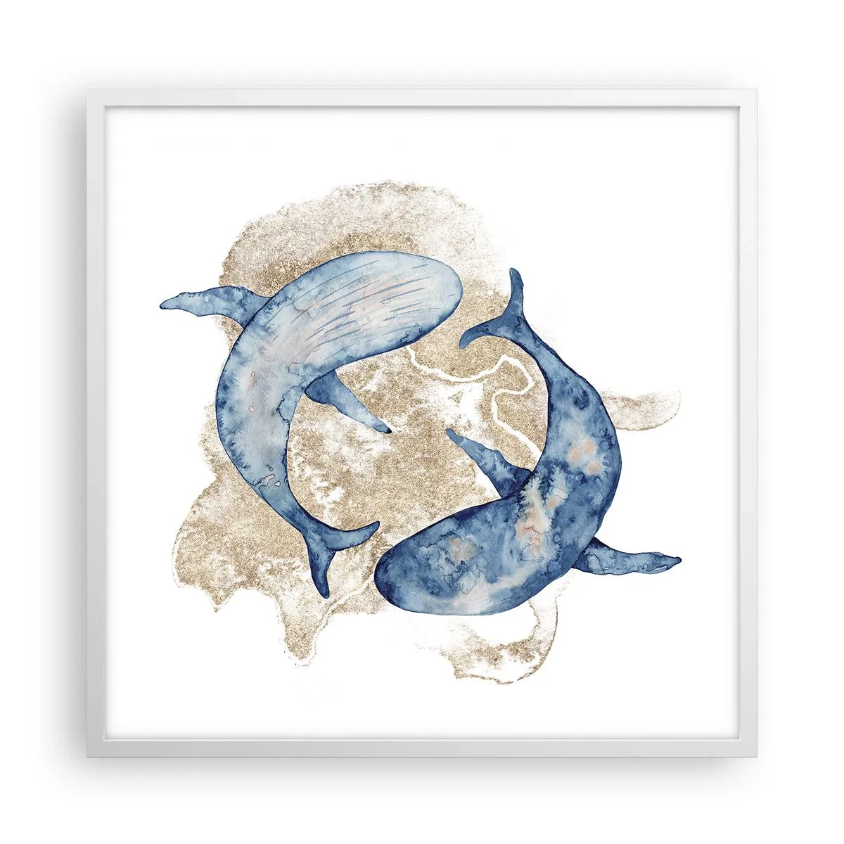 Plakat i hvid ramme - Venskab eller kærlighed? - 60x60 cm