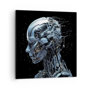 Lærredstryk - Billede på lærred - Teknologi er en kvinde - 50x50 cm