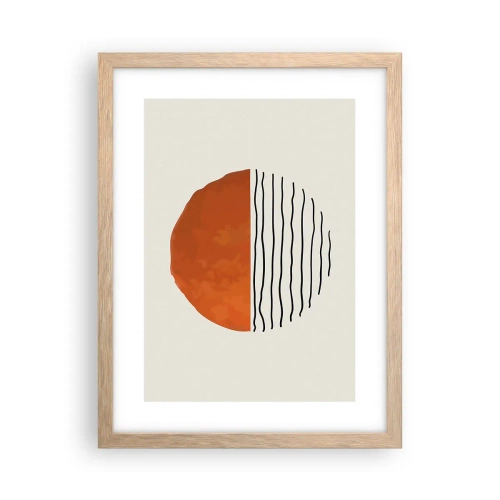 Plakat i ramme af lyst egetræ - I en japansk atmosfære - 30x40 cm