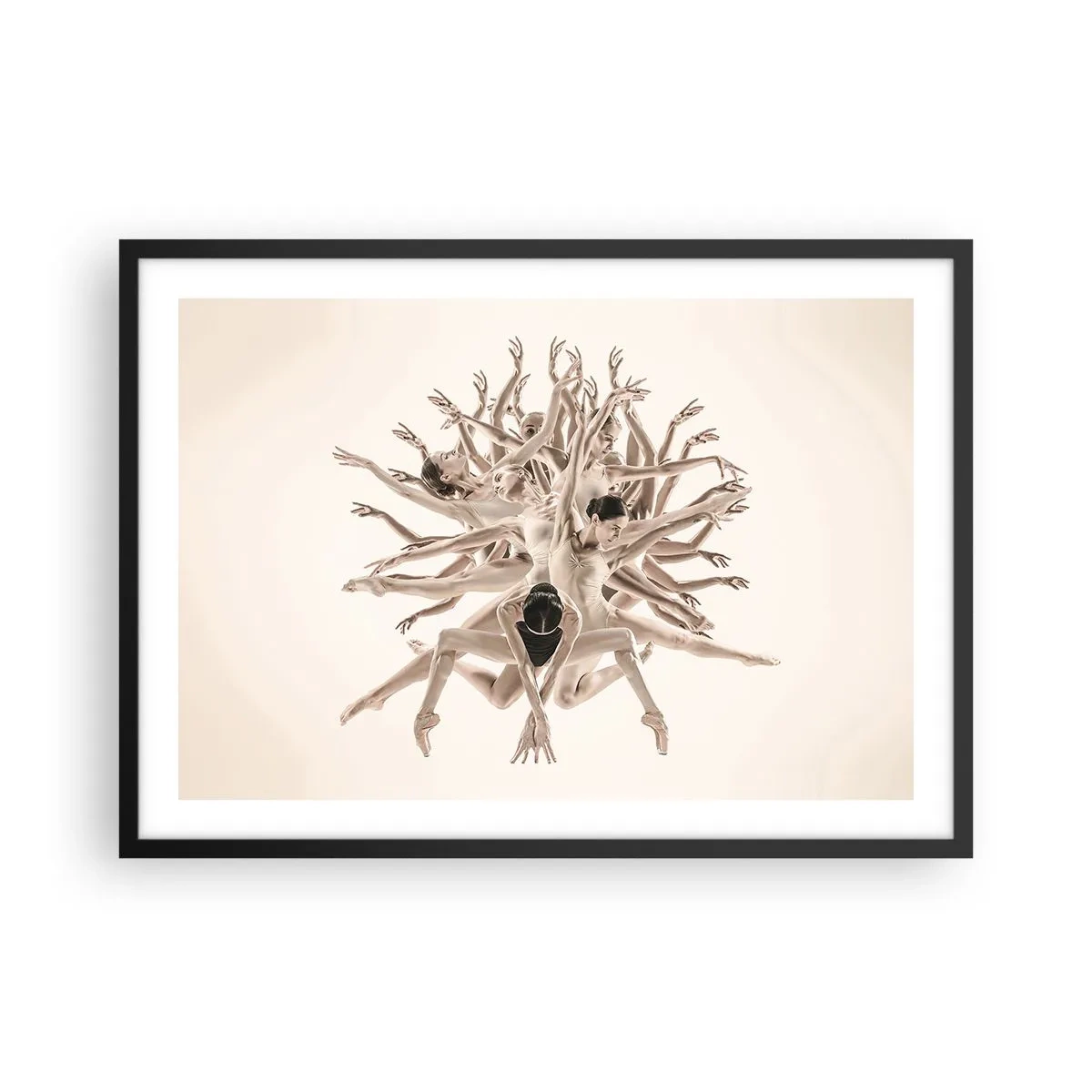 Plakat i sort ramme - Blomstrende i dans - 70x50 cm