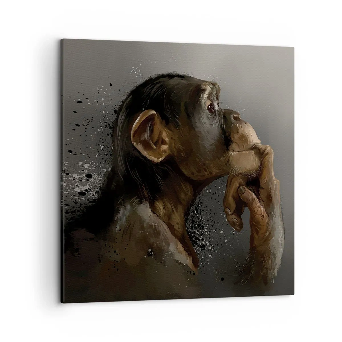 Lærredstryk - Billede på lærred - Helt sikkert en tænker - 50x50 cm