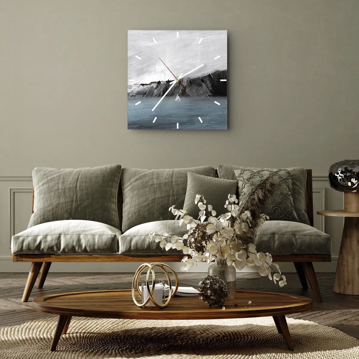 Vægur, Uret - Vand - jord: et sammenstød mellem elementerne - 40x40 cm