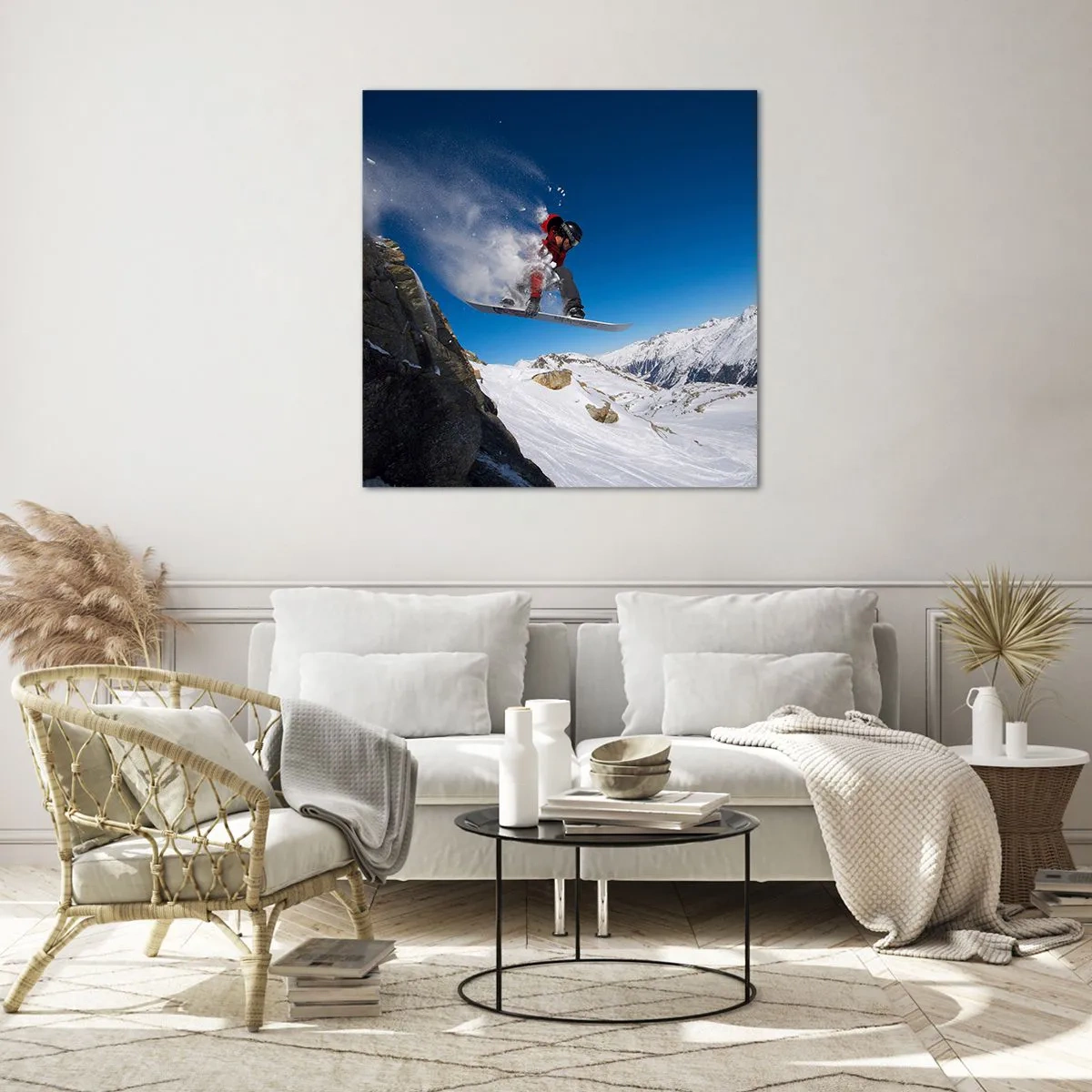 Billede på glas - Og du er blevet en del af rummet - 70x70 cm