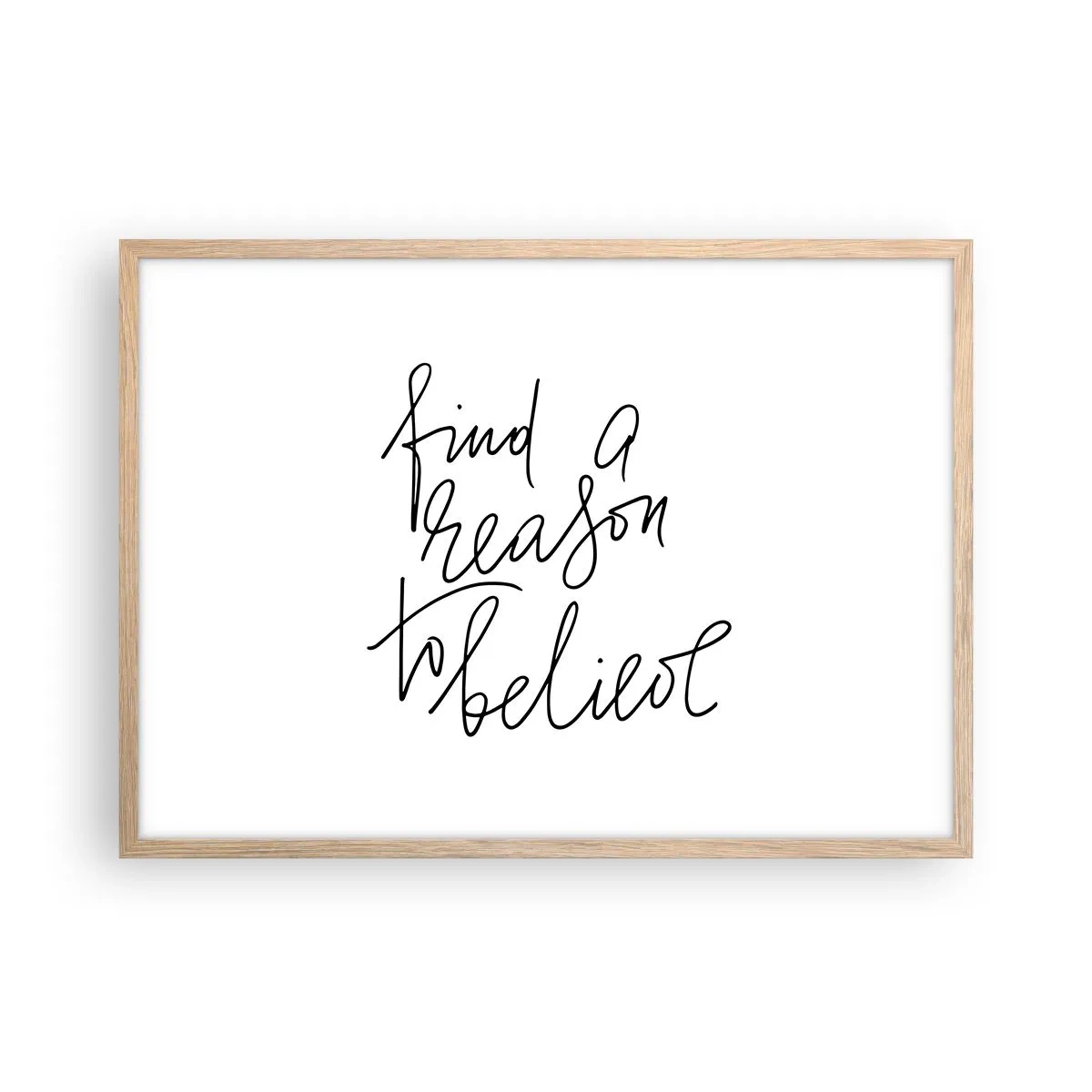 Plakat i ramme af lyst egetræ - Det er muligt - 70x50 cm