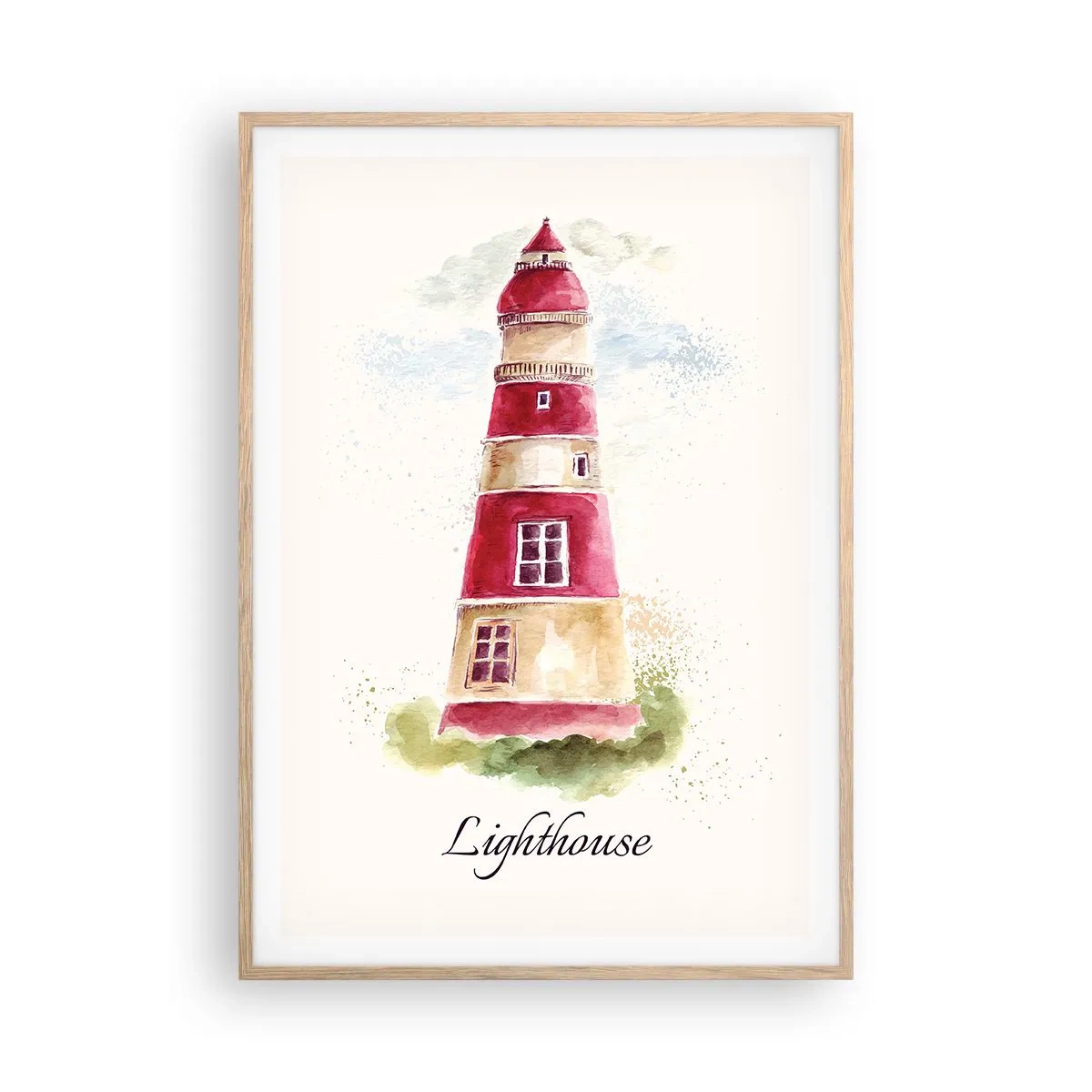 Plakat i ramme af lyst egetræ - Altid vejret omkring - 70x100 cm