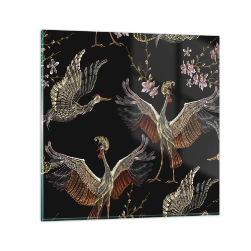 Billede på glas - Eventyrlig fugl - 40x40 cm