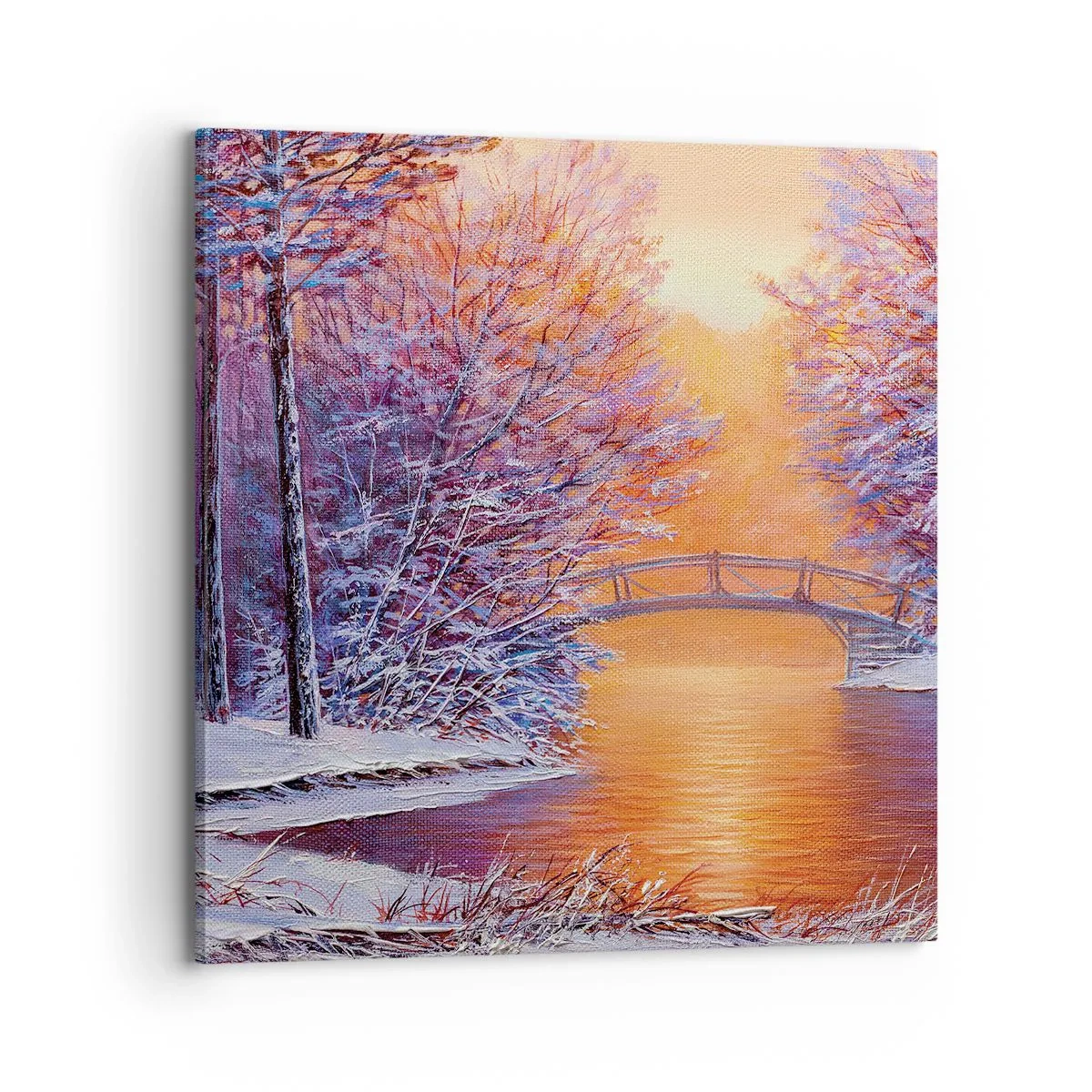 Lærredstryk - Billede på lærred - Lad os mødes her - 70x70 cm