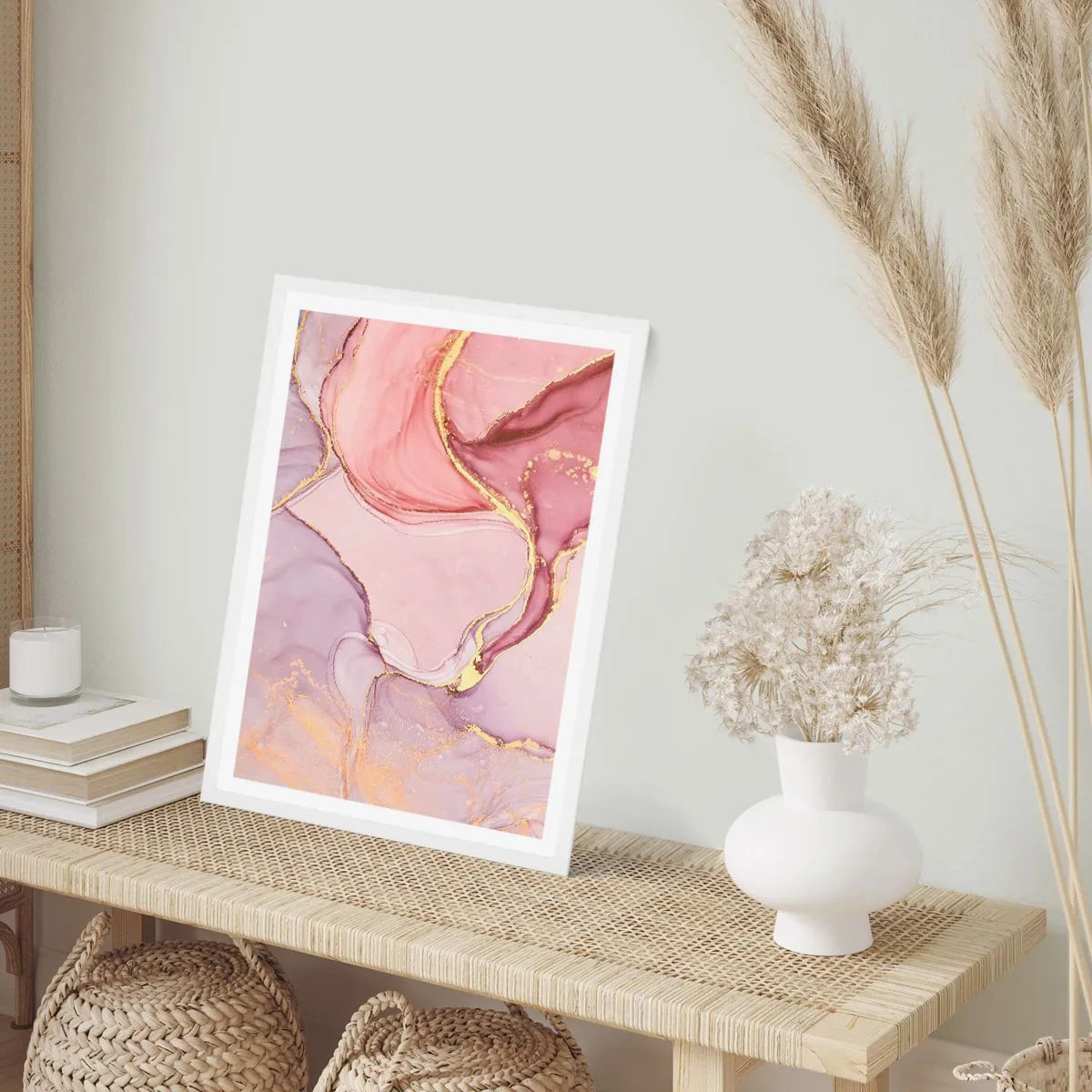 Plakat i hvid ramme - Et kærtegn af farver - 50x70 cm