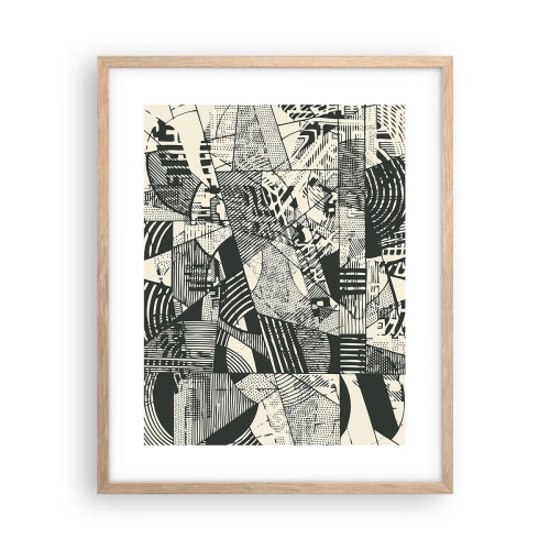 Plakat i ramme af lyst egetræ - Nutidens dynamik - 40x50 cm