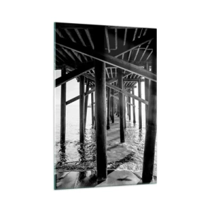 Billede på glas - Strandskjul - 70x100 cm