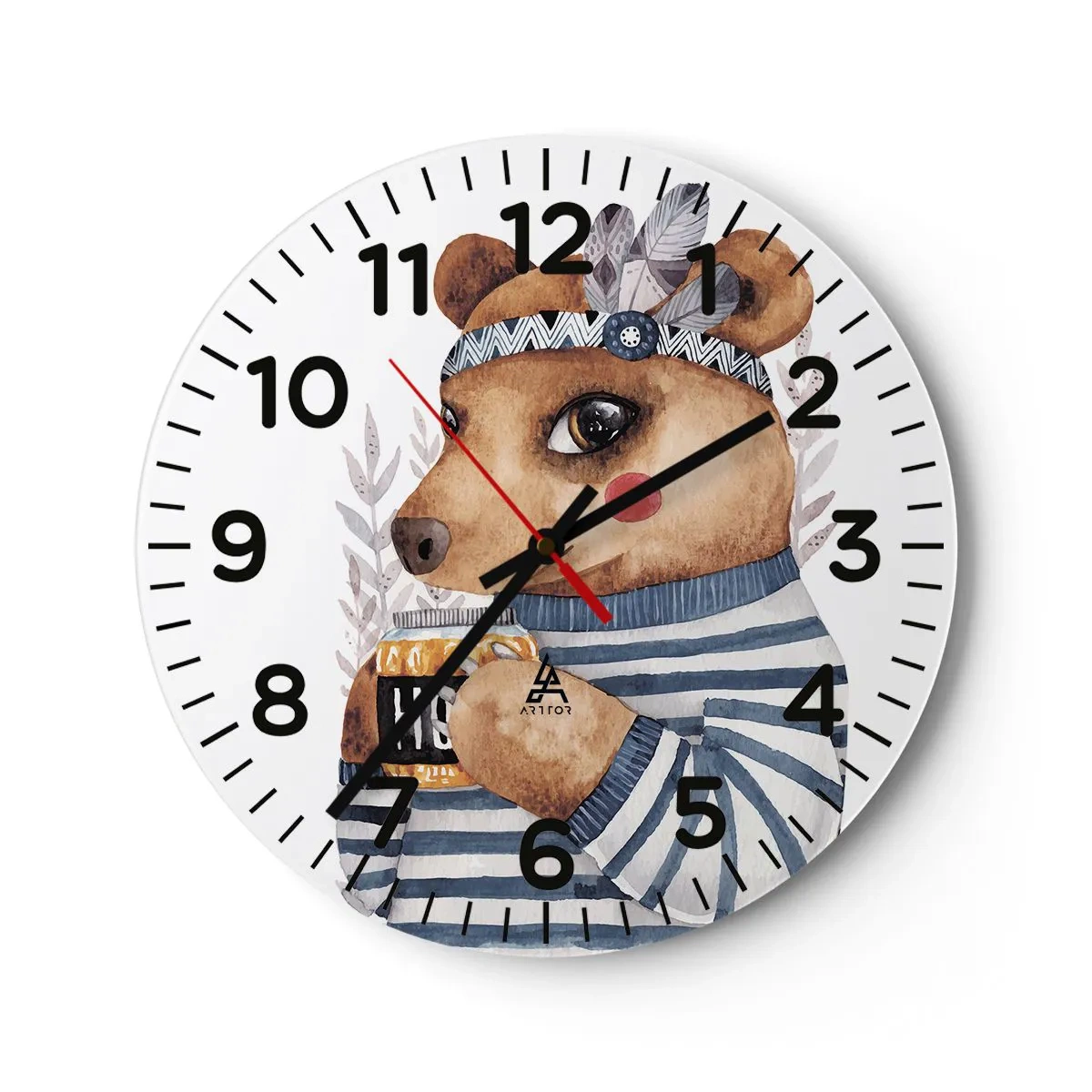 Vægur, Uret - Søde bjørn - 30x30 cm